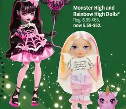Meijer Monster High and Rainbow High Dolls offer