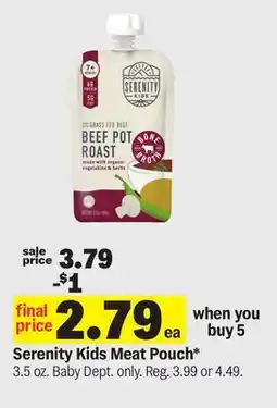 Meijer Serenity Kids Meat Pouch offer