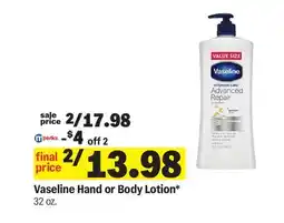 Meijer Vaseline Hand or Body Lotion offer