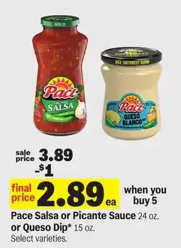 Meijer Pace Salsa or Picante Sauce 24 oz. or Queso Dip* 15 oz offer