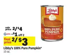 Meijer Libby's 100% Pure Pumpkin offer