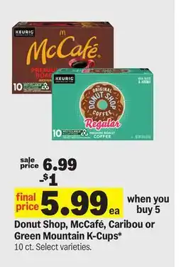 Meijer Donut Shop, McCafé, Caribou or Green Mountain K-Cups offer