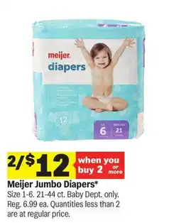 Meijer Meijer Jumbo Diapers offer