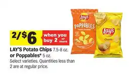 Meijer LAY'S Potato Chips 7.5-8 oz. or Poppables 5 oz offer