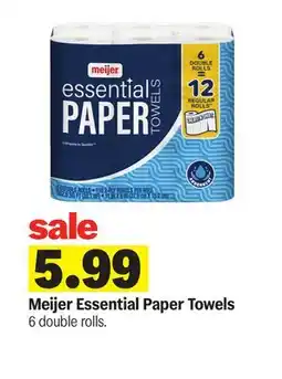 Meijer Meijer Essential Paper Towels offer