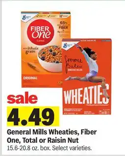 Meijer General Mills Wheaties, Fiber One, Total or Raisin Nut offer