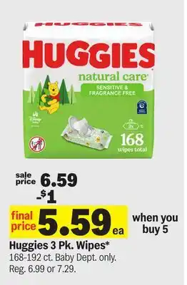 Meijer Huggies 3 Pk. Wipes offer