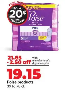 Hy-Vee Poise products offer