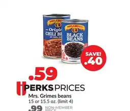 Hy-Vee Mrs. Grimes beans offer