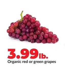 Hy-Vee Organic red or green grapes offer