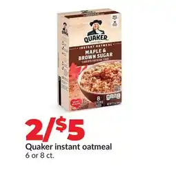 Hy-Vee Quaker instant oatmeal offer