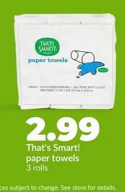 Hy-Vee That's Smart! paper towels offer