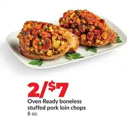 Hy-Vee Oven Ready boneless stuffed pork loin chops offer