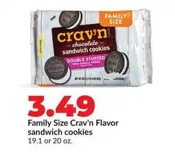 Hy-Vee Family Size Crav'n Flavor sandwich cookies offer