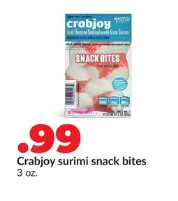 Hy-Vee Crabjoy surimi snack bites offer