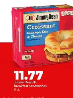 Hy-Vee Jimmy Dean breakfast sandwiches offer