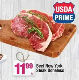 Super King Markets Beef New York Steak Boneless offer