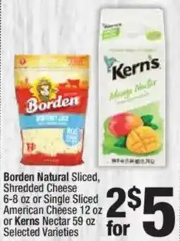 Super King Markets Borden Natural Sliced, Shredded Cheese offer