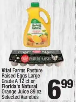 Super King Markets Vital Farms Pasture Raised Eggs Large Grade A 12 ct or Florida's Natural Orange Juice offer