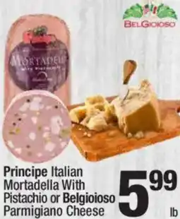 Super King Markets Principe Italian Mortadella With Pistachio or Belgioioso b Parmigiano Cheese offer