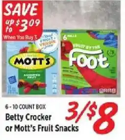 Rouses Betty Crocker or Mott's Fruit Snacks offer