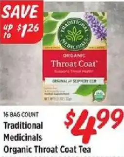 Rouses Traditional Medicinals Organic Throat Coat Tea offer
