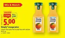 Lidl Simply orange juice offer
