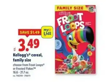 Lidl Kellogg's cereal, family size offer