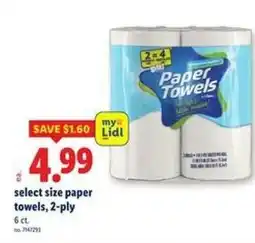 Lidl select size paper towels, 2-ply offer
