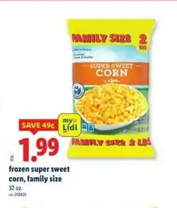 Lidl frozen super sweet corn, family size offer