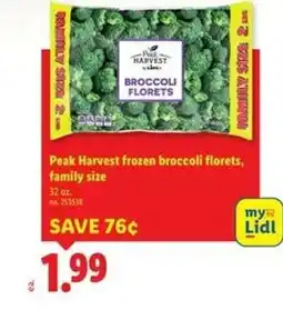 Lidl Peak harvest frozen broccoli florets, family size offer