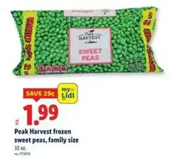 Lidl Peak Harvest frozen sweet peas, family size offer