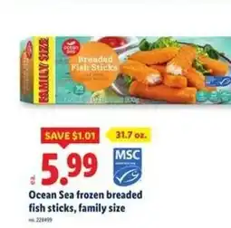Lidl Ocean sea frozen breaded fish sticks, family size offer