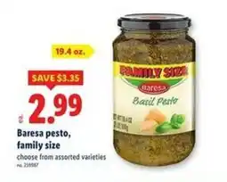 Lidl Baresa pesto, family size offer
