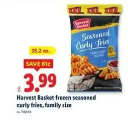 Lidl Harvest basket frozen seasoned curly fries, family size offer