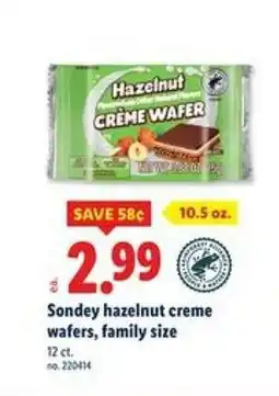 Lidl Sondey hazelnut creme wafers, family size offer