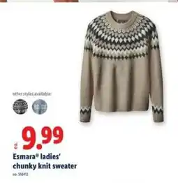 Lidl Esmaraⓡ ladies' chunky knit sweater offer