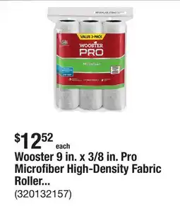 The Home Depot Wooster 9 in. x 3/8 in. Pro Microfiber High-Density Fabric Roller Cover (3-Pack) offer