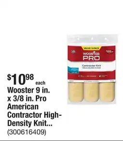 The Home Depot Wooster 9 in. x 3/8 in. Pro American Contractor High-Density Knit Fabric Roller (3 Pack) offer