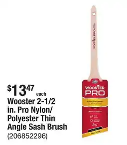 The Home Depot Wooster 2-1/2 in. Pro Nylon/Polyester Thin Angle Sash Brush offer