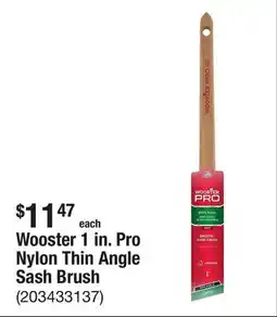The Home Depot Wooster 1 in. Pro Nylon Thin Angle Sash Brush offer
