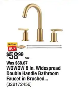 The Home Depot WOWOW 8 in. Widespread Double Handle Bathroom Faucet in Brushed Gold offer