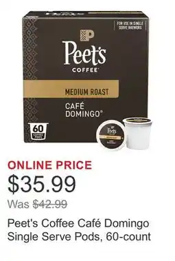 Costco Peet's Coffee Café Domingo Single Serve Pods, 60-count offer