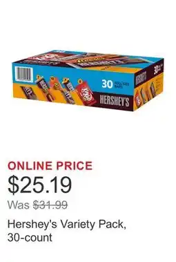 Costco Hershey's Variety Pack, 30-count offer