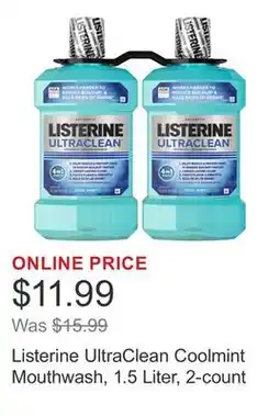 Costco Listerine UltraClean Coolmint Mouthwash, 1.5 Liter, 2-count offer