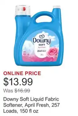 Costco Downy Soft Liquid Fabric Softener, April Fresh, 257 Loads, 150 fl oz offer