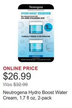 Costco Neutrogena Hydro Boost Water Cream, 1.7 fl oz, 2-pack offer