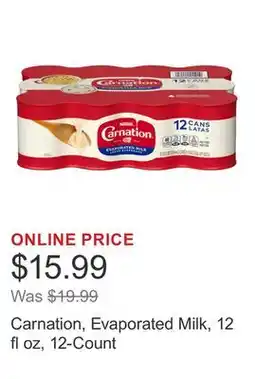Costco Carnation, Evaporated Milk, 12 fl oz, 12-Count offer