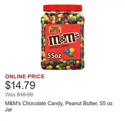 Costco M&M's Chocolate Candy, Peanut Butter, 55 oz Jar offer