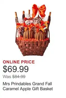 Costco Mrs Prindables Grand Fall Caramel Apple Gift Basket offer